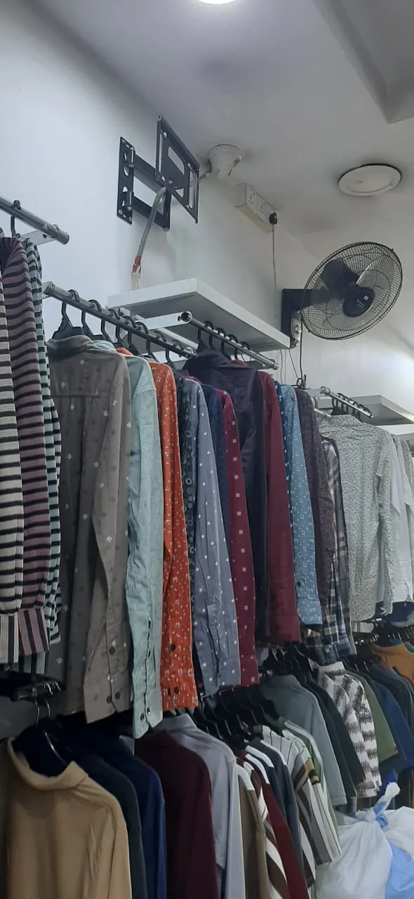 Clothing rails at the Royal Fashion shop